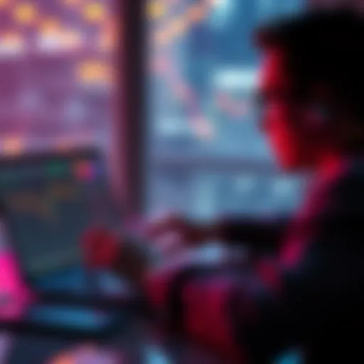 A person evaluating Talisman Wallet and CRO for staking DOT holdings on a laptop, focusing on yield and security.
