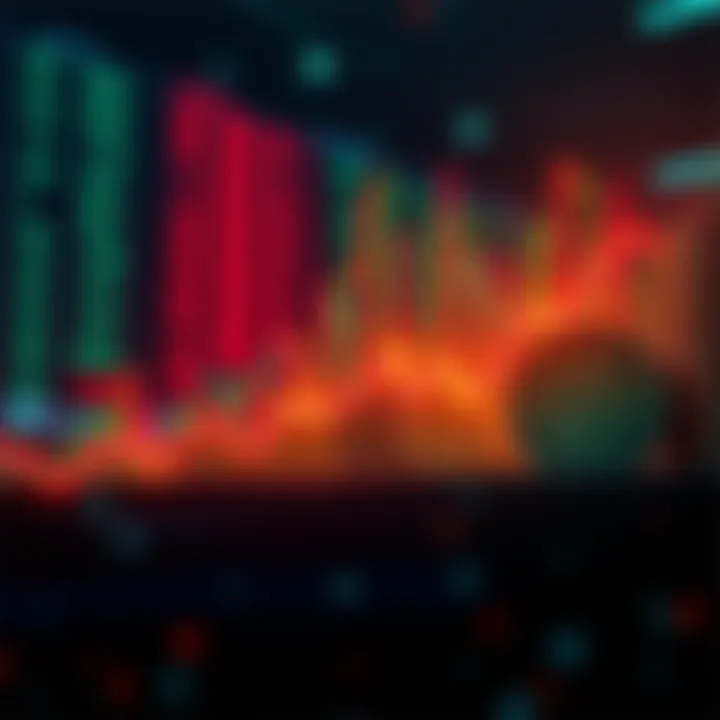 Stock Market Growth A graphic showing upward movement of stocks with a flat line representing the cryptocurrency market