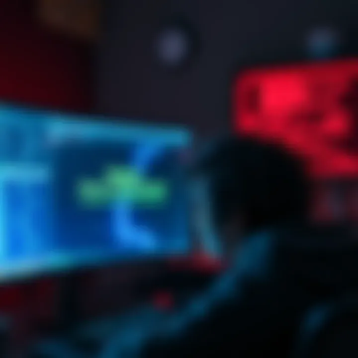 A frustrated person looking at their computer screen with a stalled Lightning withdrawal message, signifying long wait times for transactions.