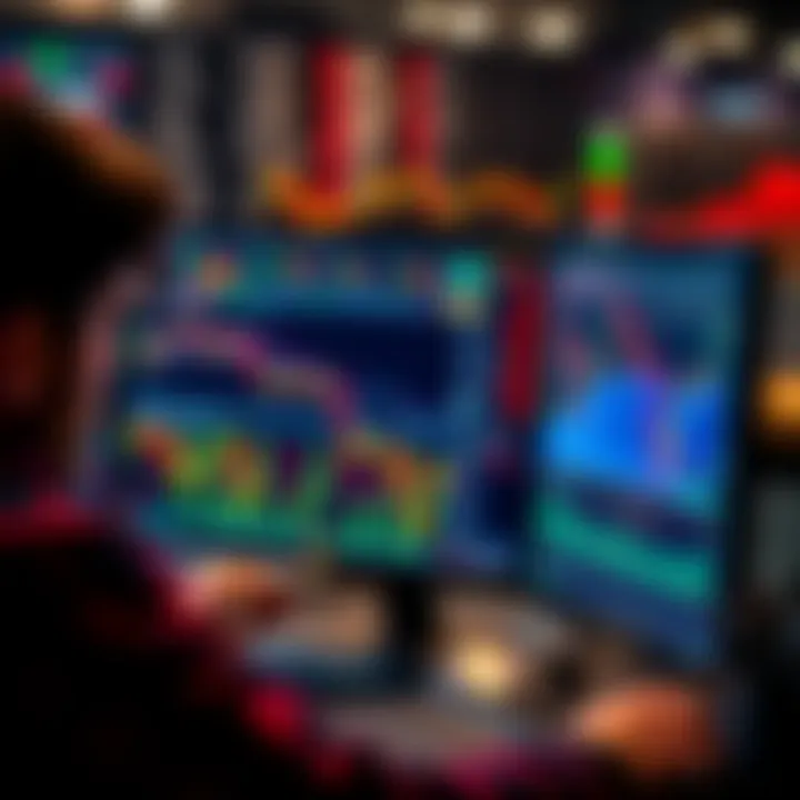 Successful Trading Strategies A person analyzing stock charts on a computer with graphs and numbers on the screen, indicating successful trading strategies.