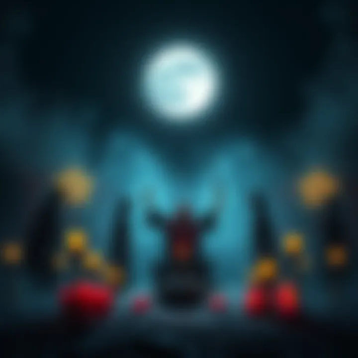 Superstitious Rituals A group of people performing a strange ritual under a full moon, surrounded by candles and symbols