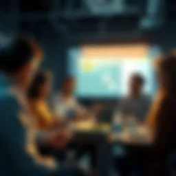 A team meeting where members discuss unique process methods and strategies for success.