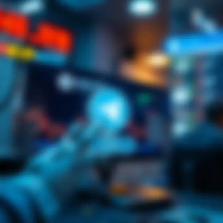 A graphic showing a Telegram bot interface automating contract purchases as they appear on a screen.