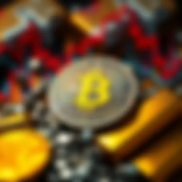Graphic depicting Tether's Bitcoin and gold reserves with a Bitcoin logo and gold bars