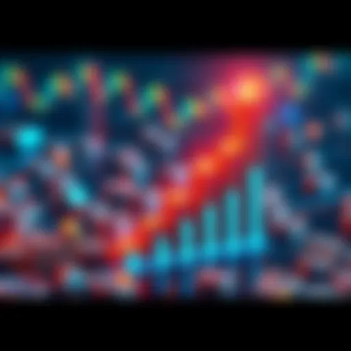 A graphic showing a rising graph with tokens symbolizing digital assets, representing a surge in the tokenized assets market.