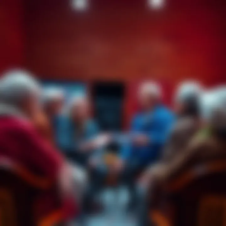 Tom Lee discusses effective ETH staking strategies with a group of older adults, highlighting benefits and practices.