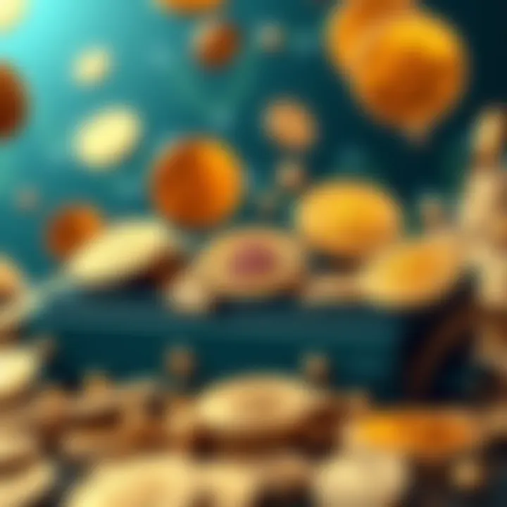 Top Bitcoin Wallets A graphic showing the top Bitcoin addresses with symbols of wealth like gold coins and dollar signs.