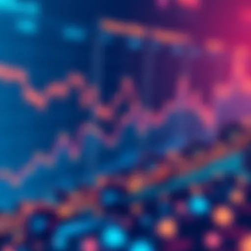 Illustration showing on-chain metrics like active addresses and transaction volume with a graph in the background