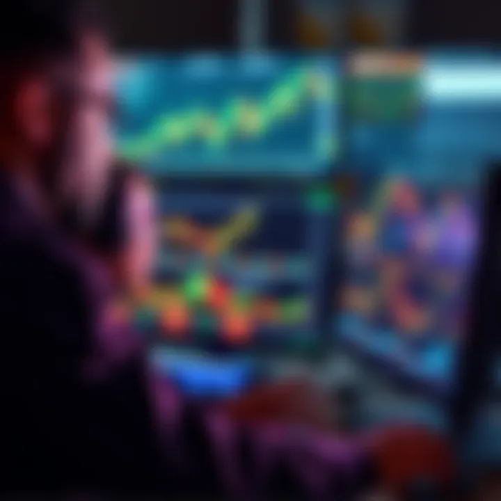 A trader examines charts and graphs on a computer, focusing on leverage strategies in a dynamic market environment.