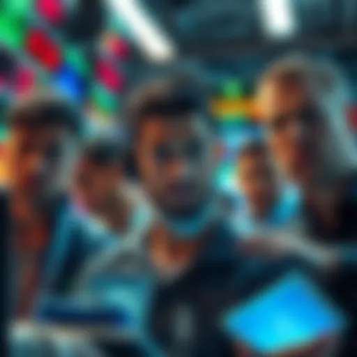 Group of traders looking worried as they discuss canceled orders on Robinhood platform