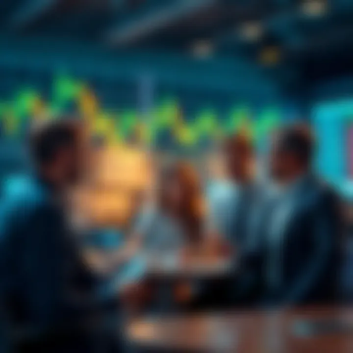 People engaging in a discussion about trading strategies and technical analysis