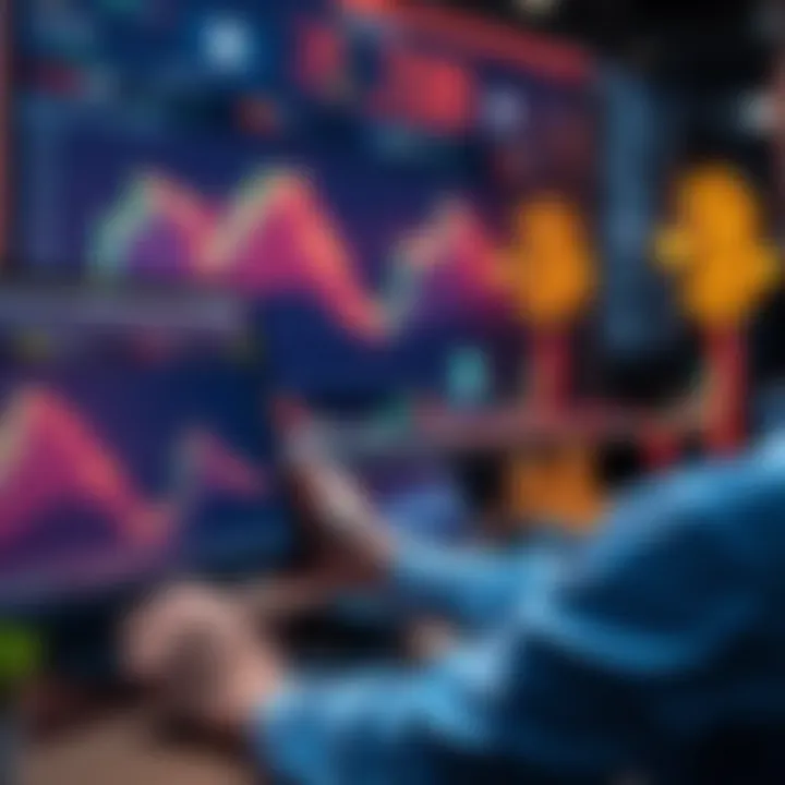 Trading Options with Nexo A trader analyzing stock charts and currencies on a computer screen with gold and forex symbols in the background.