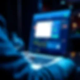 A person using a laptop to move cryptocurrency assets away from the Coinbase platform, showing a digital wallet interface on the screen