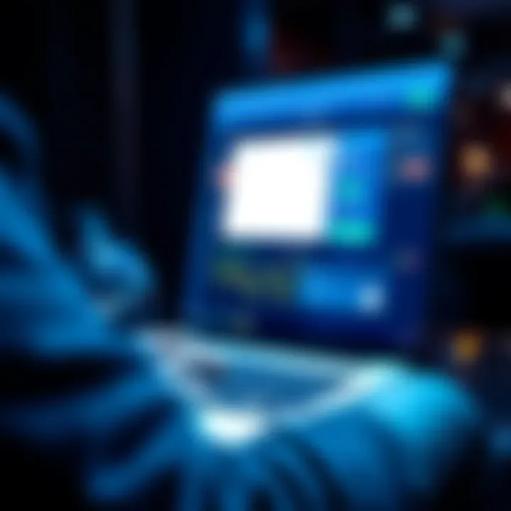 A person using a laptop to move cryptocurrency assets away from the Coinbase platform, showing a digital wallet interface on the screen