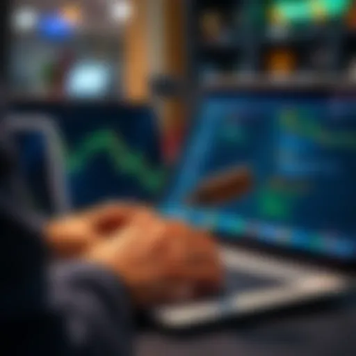 A person using an airgapped Sparrow Wallet on a laptop, with a USB stick in hand, focused on transferring Bitcoin PSBTs securely.