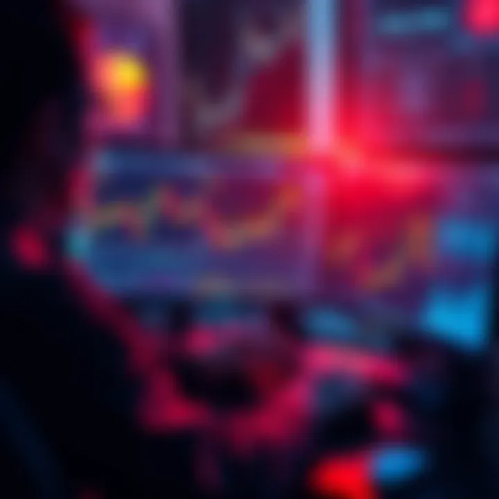 A person using a computer to move XRP from a cold wallet to a cryptocurrency exchange while analyzing price charts.
