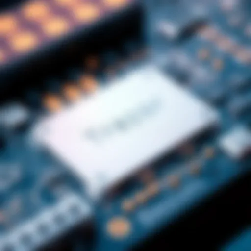 Close-up view of Trezor 3's secure chip components highlighting their design and technology.