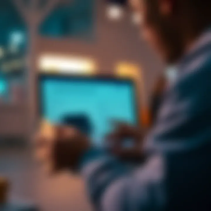 A person checking a package delivery containing a Trezor from Bethlehem, PA, with a laptop showing European shipping details.
