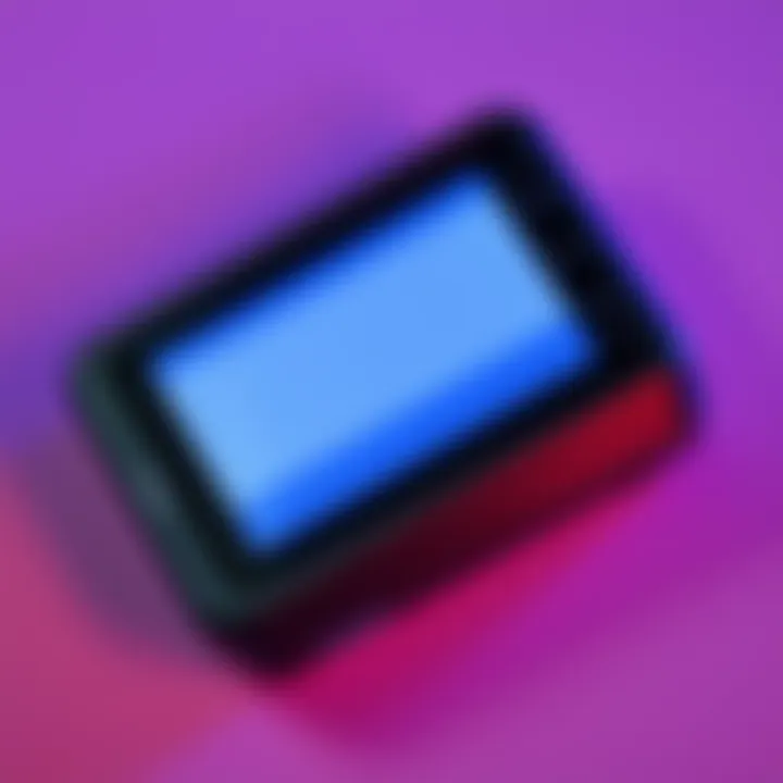 A close-up of a Trezor TS5 device showing a blank screen, indicating issues during setup.