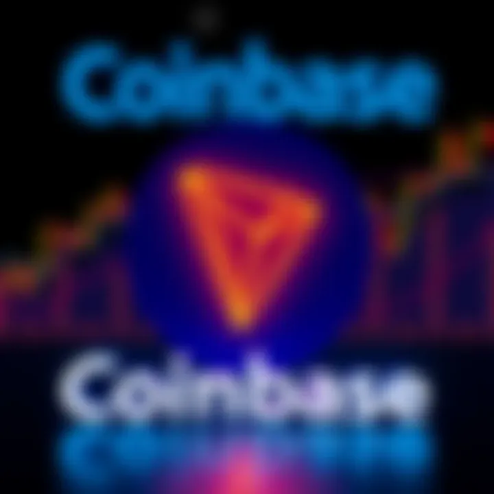 A representation of the Tron logo in front of the Coinbase logo, showcasing Tron's absence from the exchange