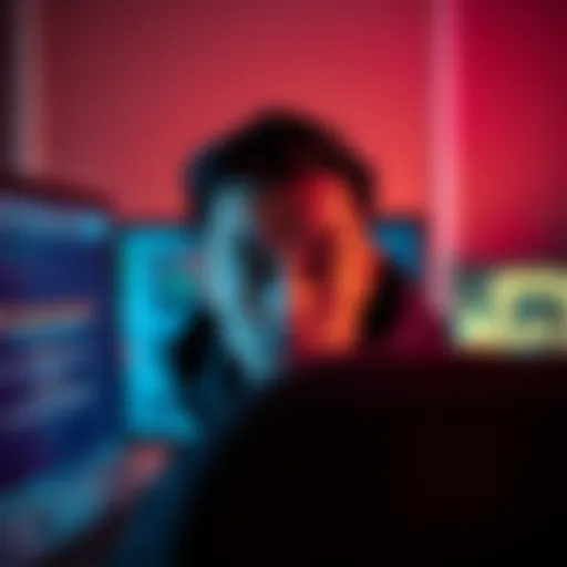 A person looking frustrated at a computer screen displaying a connection error message