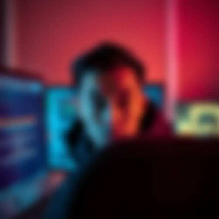 A person looking frustrated at a computer screen displaying a connection error message