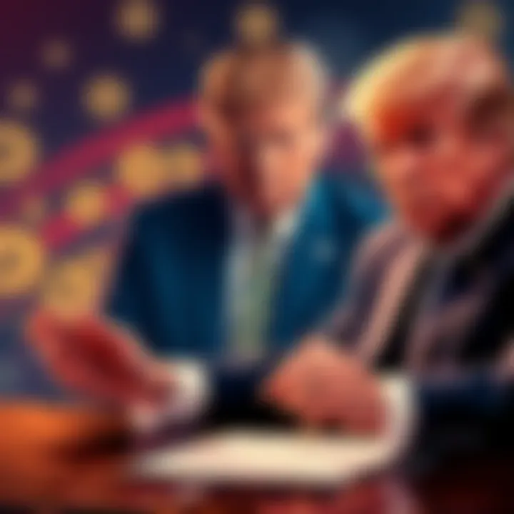 Trump Pardons Binance Founder Donald Trump signing a pardon for the founder of Binance, Changpeng Zhao, with a backdrop of cryptocurrency symbols