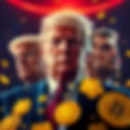 Donald Trump’s sons increasing their Bitcoin investment with a graphic representation of Bitcoin symbols and dollar signs