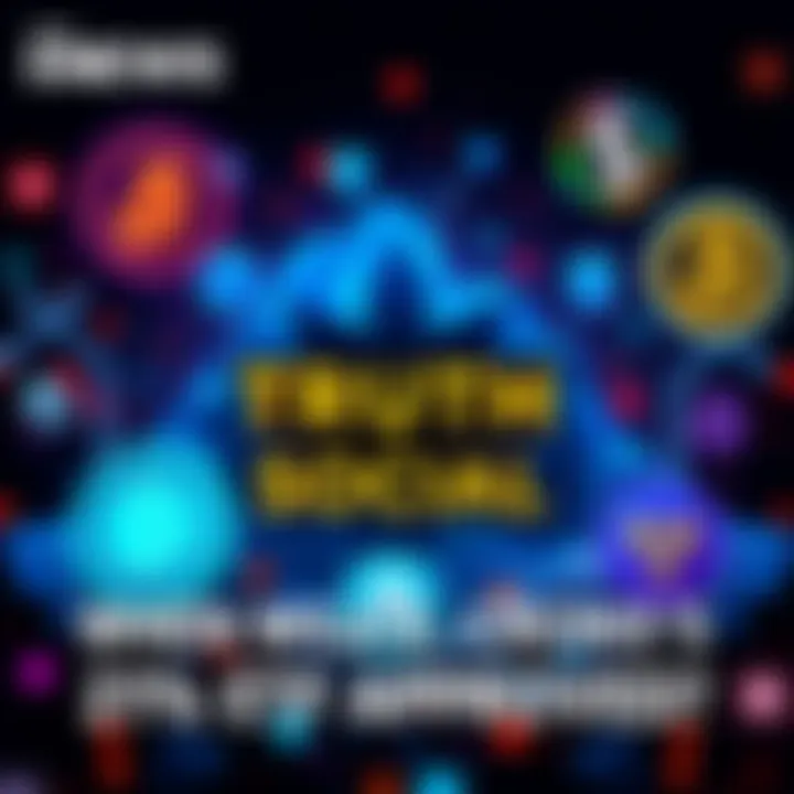 The Truth Social logo alongside various cryptocurrency symbols, representing the 2% Cronos ETF approval anticipation.