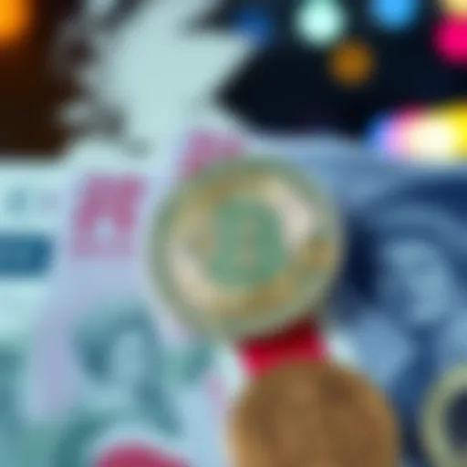 A graphic showing a Bitcoin symbol alongside British currency, representing the UK's planned Bitcoin sale to boost its budget.