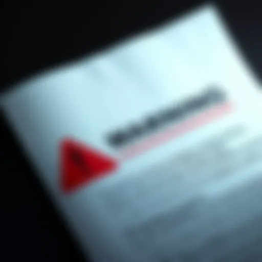 A close-up of a warning letter from the UK tax authority about unpaid crypto taxes, with a red alert symbol and text about compliance.