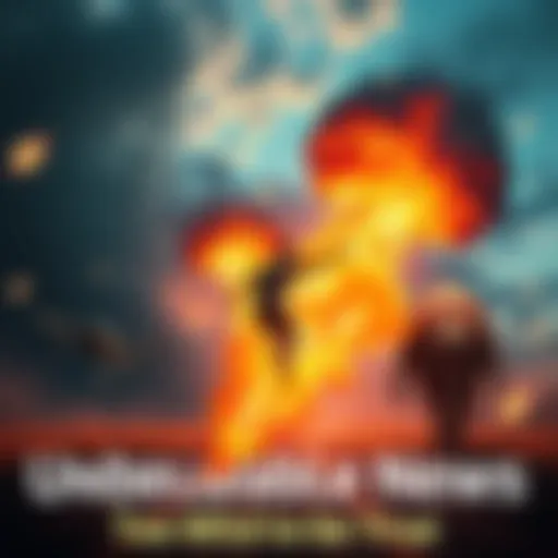 A collage of astonishing events, including a person flying on a homemade contraption and a giant animal sighting, showcasing incredible stories