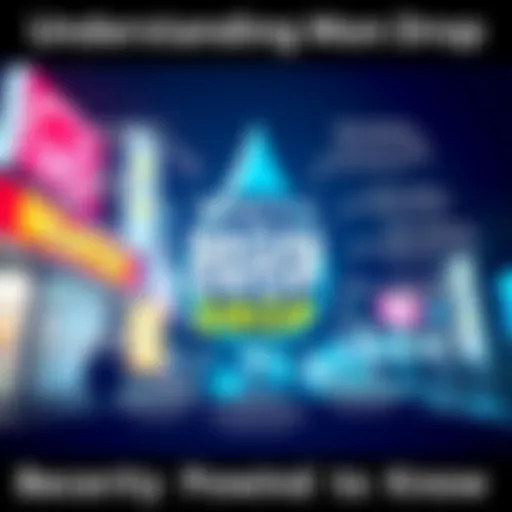 A graphic illustrating the concept of a mon drop with arrows pointing to key terms and definitions.