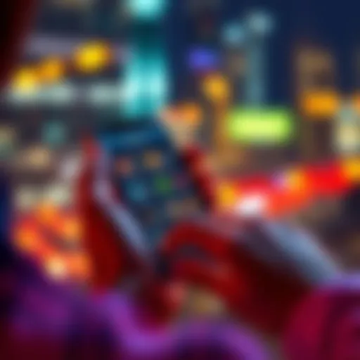 A person using a universal wallet on a smartphone, showing various cryptocurrency options on the screen.