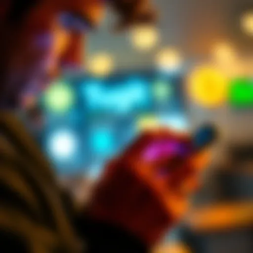 A person using Trust Wallet on a smartphone to unlock inscribed Bitcoin after a purchase, with a focused expression.
