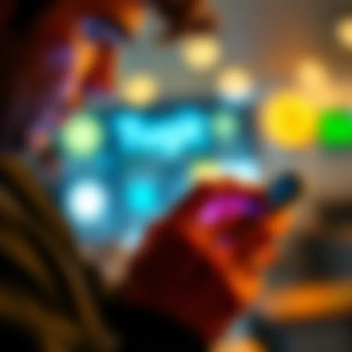 A person using Trust Wallet on a smartphone to unlock inscribed Bitcoin after a purchase, with a focused expression.