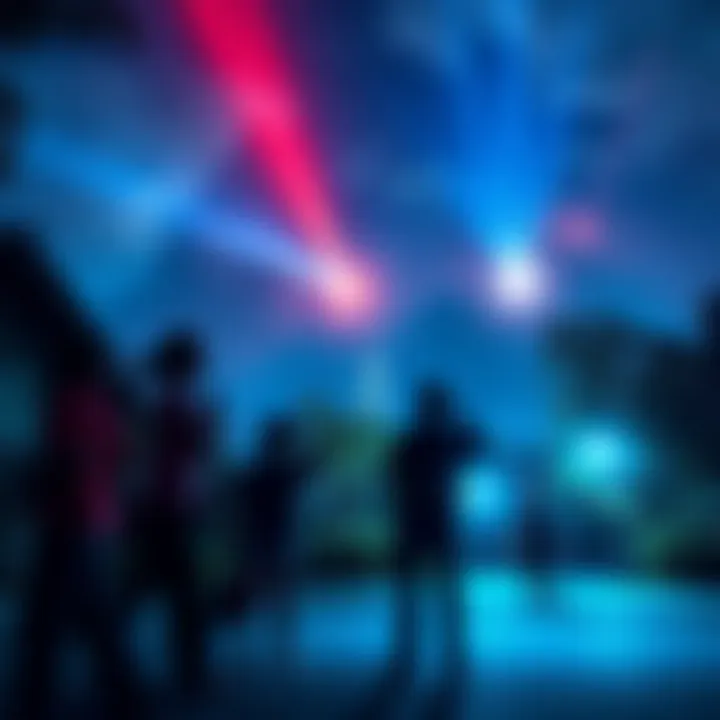 Local people observing strange lights in the night sky over Malaysia