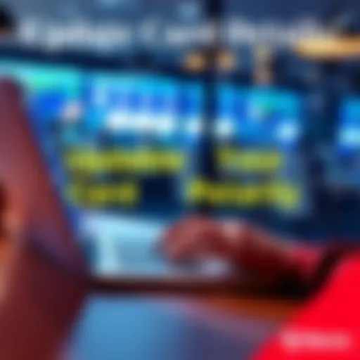 A person using a laptop to update card information securely online