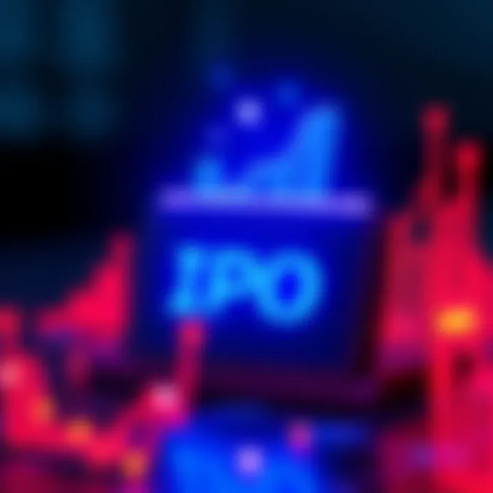 Graphic showing a digital wallet with financial growth symbols and the word 'IPO' prominently displayed