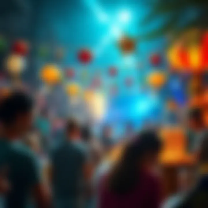 UP-tober Celebration A lively community gathering with people engaging in creative activities during UP-tober, surrounded by colorful decorations and festive vibes.