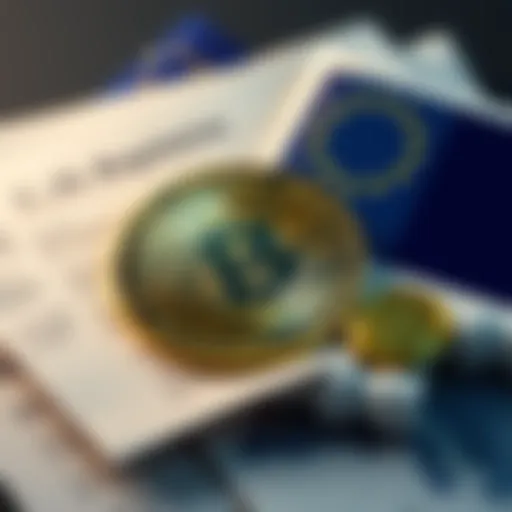 Illustration of a digital currency and regulatory documents representing US efforts to align with European crypto rules