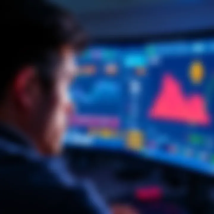 A person looking worriedly at a computer screen displaying a digital wallet with Ethereum and other coins