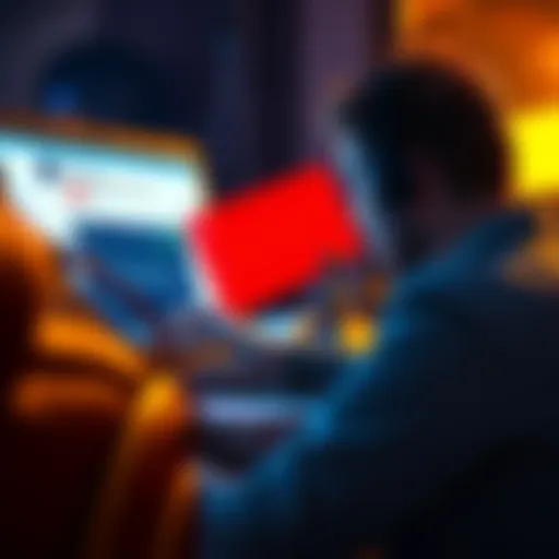 A concerned person looking at a laptop screen displaying a Kraken account banned notification