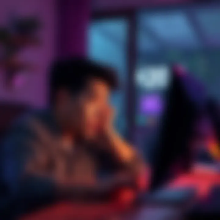 User in distress over wallet investment A worried person sitting at a computer, looking at a financial issue with a Phantom wallet on the screen