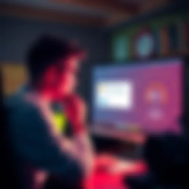 A frustrated user looks at a computer screen displaying a delayed Bitcoin to USDC swap notification, with a clock showing the time passing.