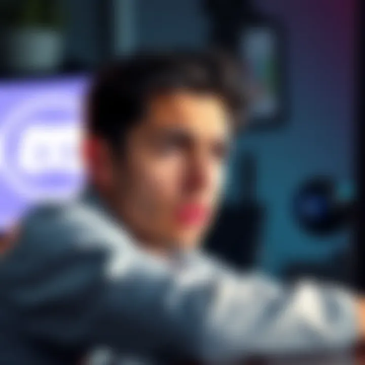 A person looking stressed while trying to recover their Loopring wallet on a computer, showing a crash screen and a Discord logo in the background