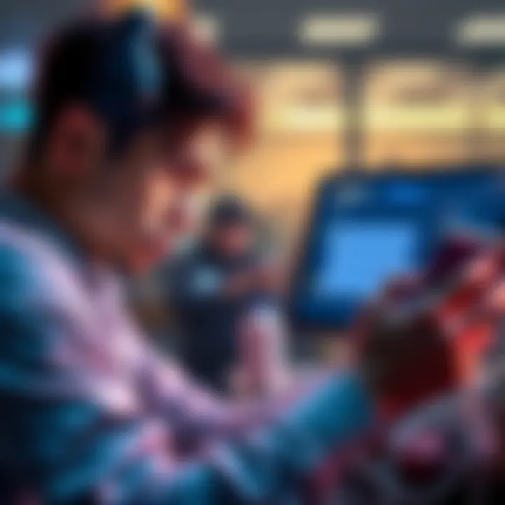 A person looking at their smartphone with a frustrated expression, navigating an app, while another device shows a Discord server chat for assistance.