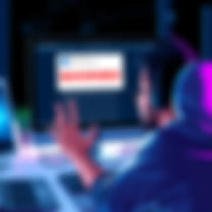 A surprised person looking at a computer screen with a message about being banned from an XRP forum, expressing disbelief.