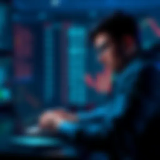 A person looking at cryptocurrency data on a laptop, expressing interest in sharing knowledge about digital coins.