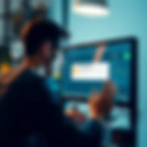 A frustrated user staring at a computer screen displaying a bug message related to VGX wallet balance while trying to close their account